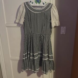 Black and white gingham farm dress